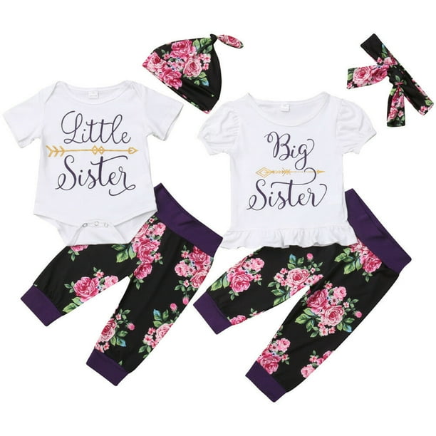 Newborn Baby Little/Big Sister Romper T-shirt+Pants Leggings Clothes Outfit Set Newborn Baby Little/Big Sister Romper T-shirt+Pants Leggings Clothes Outfit Set